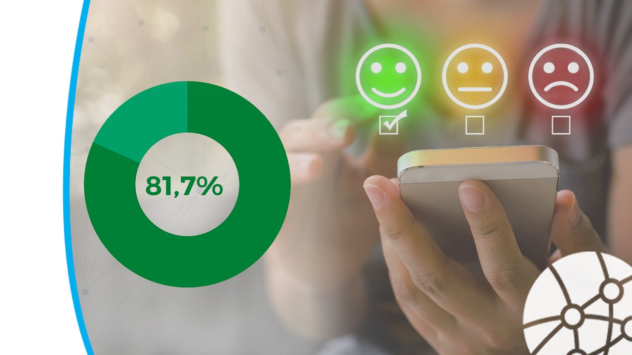 Imagem mostrando que Nível de satisfação geral supera 81% entre usuários do SGE